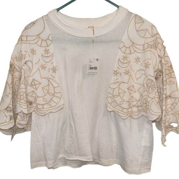 NWTs Free People Angel Tee in Ivory Size Small - Picture 5 of 7